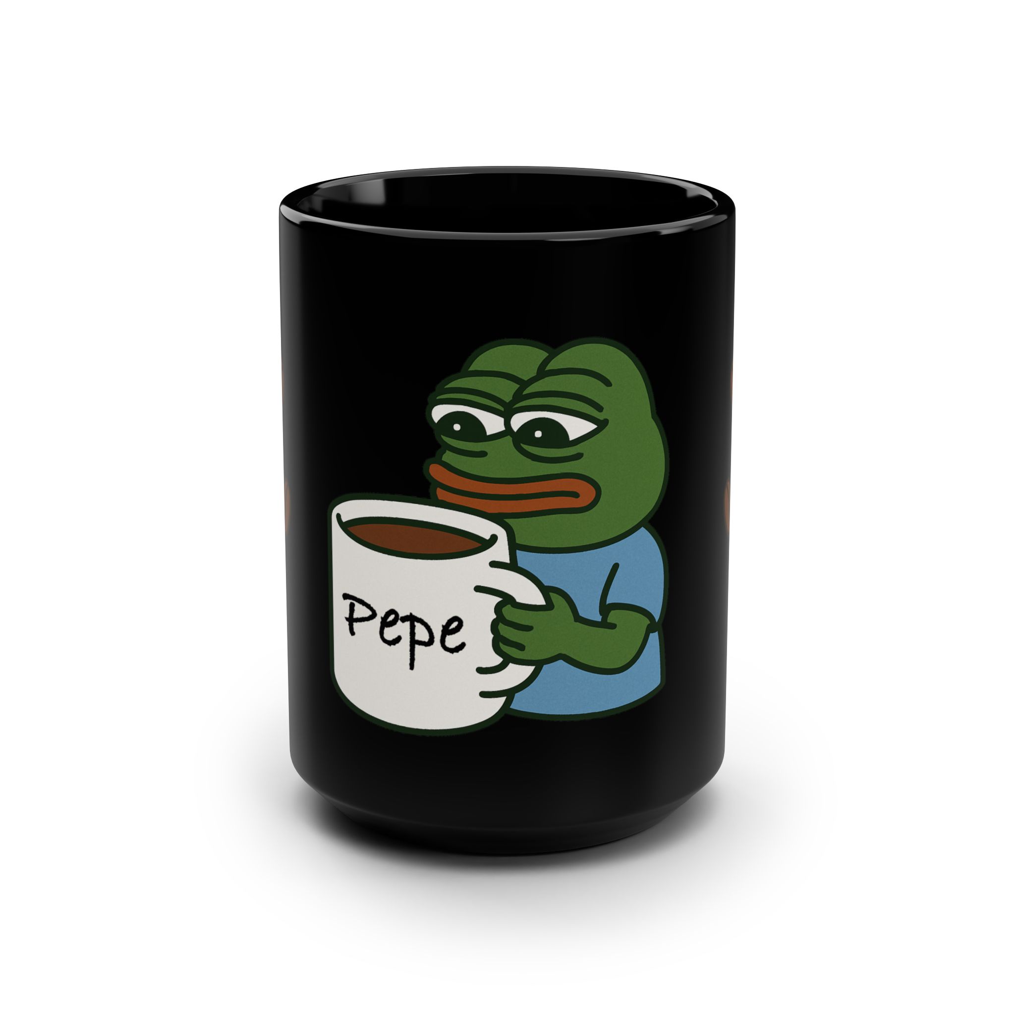 Pepe the Frog Black Mug - 15oz Coffee Cup for Meme Lovers